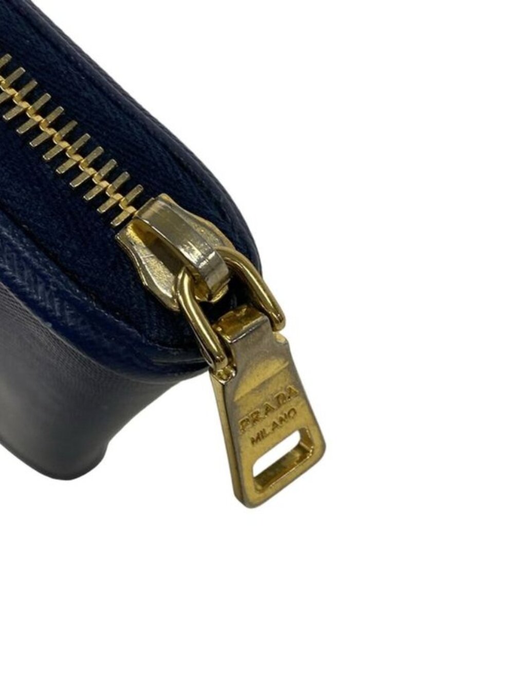 Prada Wallet Navy Zip Around Leather - Picture 6 of 6